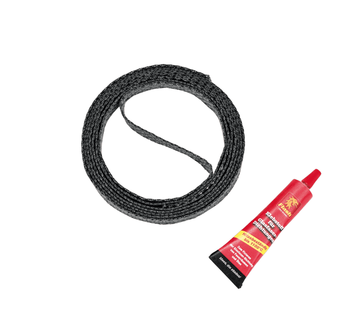FLASH Kamin-Glasfaserdichtung flach 10 x 1,2 mm